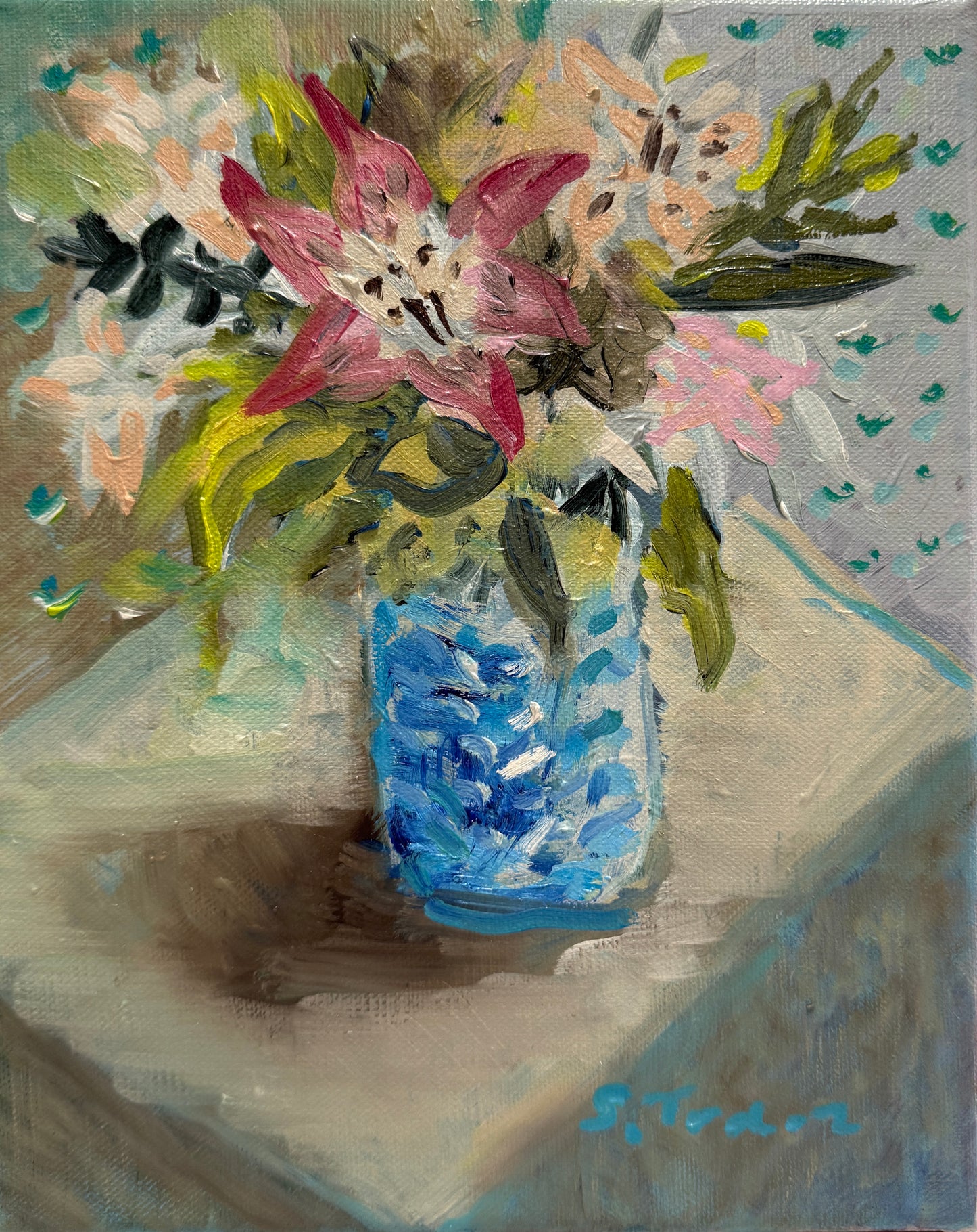 ORIGINAL- Reverie II in Pink and Blue-Rosey Returns Daylilies