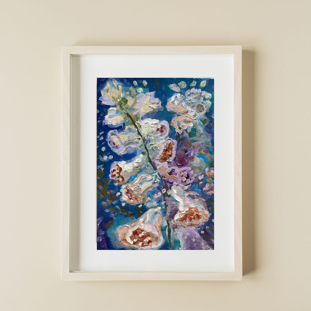 PRINT "Foxgloves" A Vertical Fine Art Giclee Reproduction