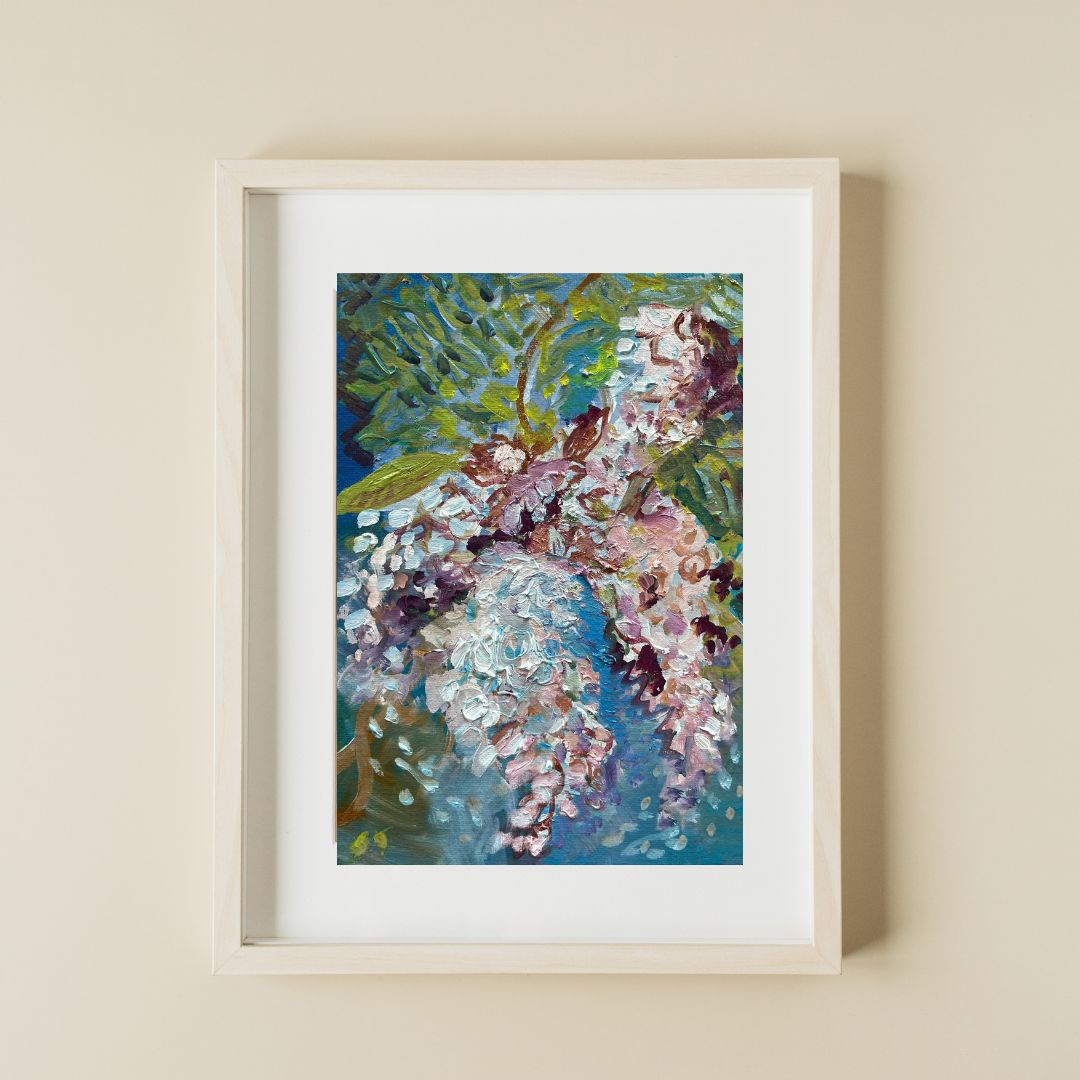 PRINT "Wisteria" A Vertical Fine Art Giclee Reproduction