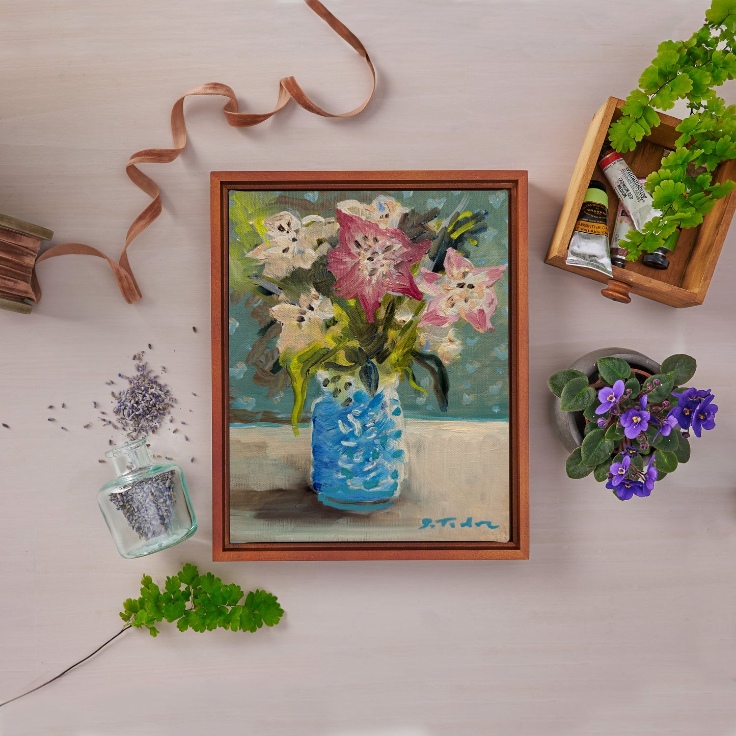 CANVAS PRINT-Reverie I in Pink and Blue