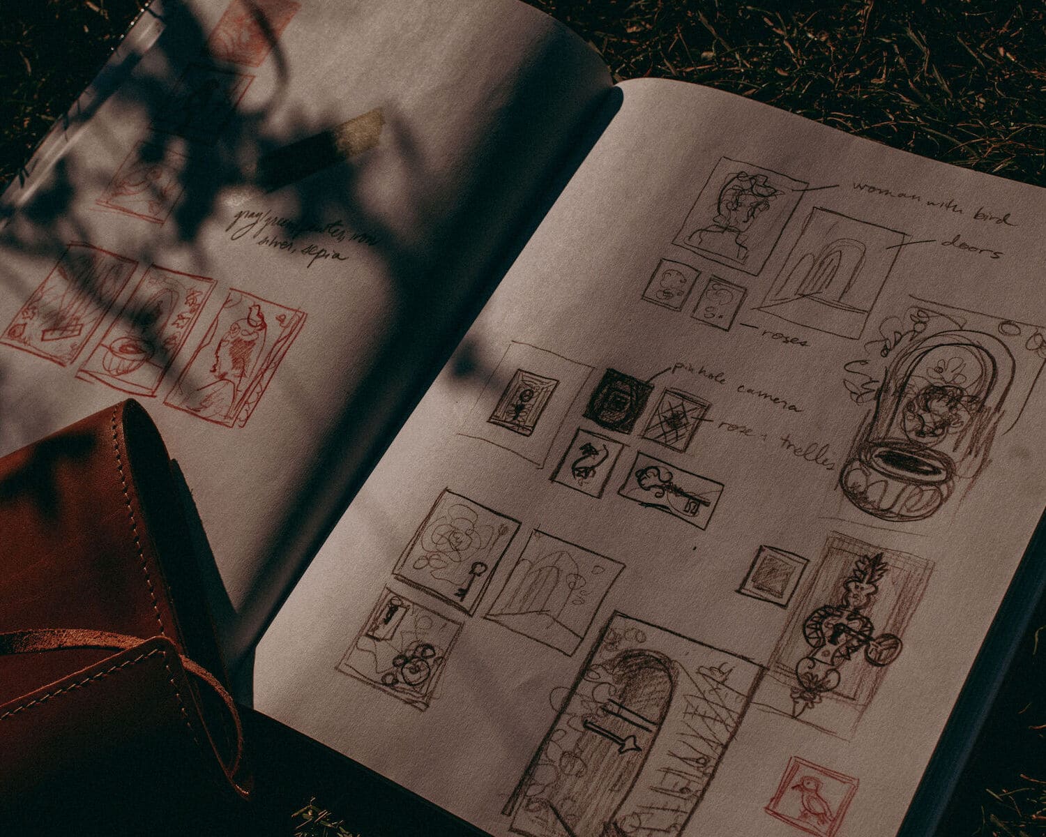 Sketchbook with images of potential paintings