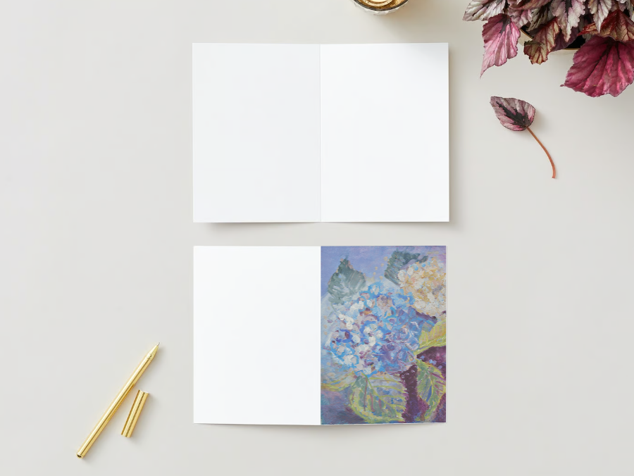 Individual Hydrangea Folded Notecard