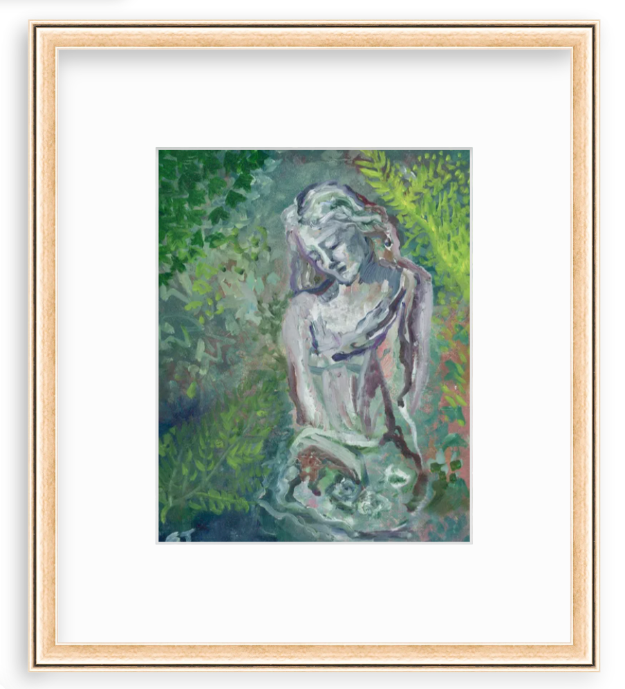 FRAMED PRINT "Lady in the Wood" a Vertical Fine Art Giclee Reproduction
