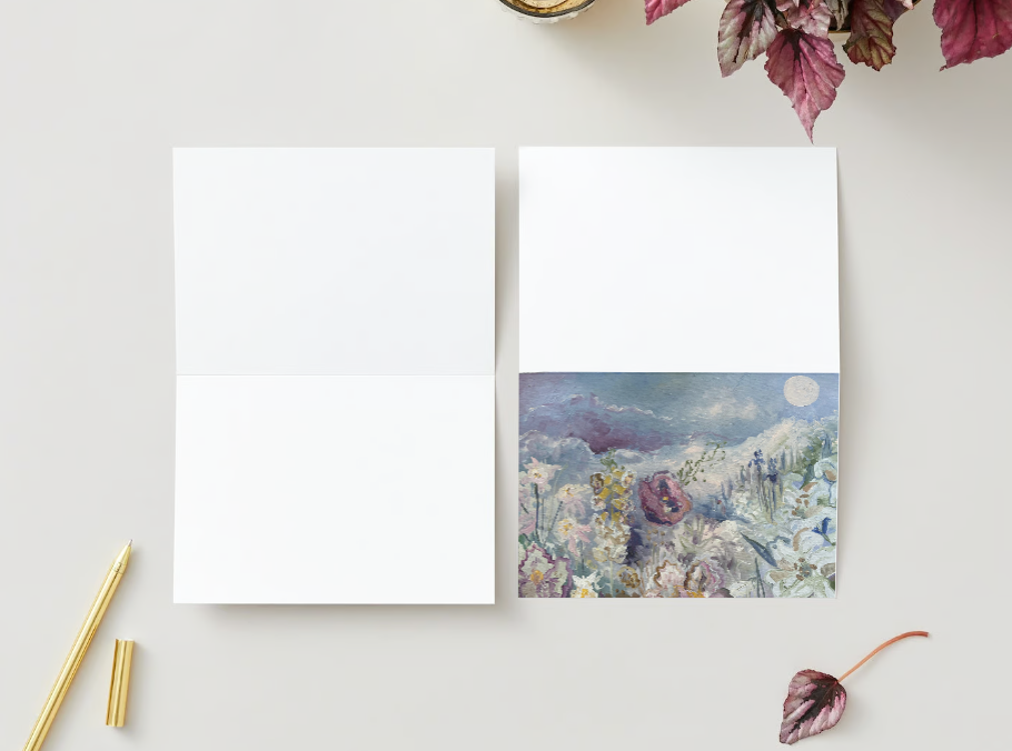 Individual Moon Garden Folded Notecard