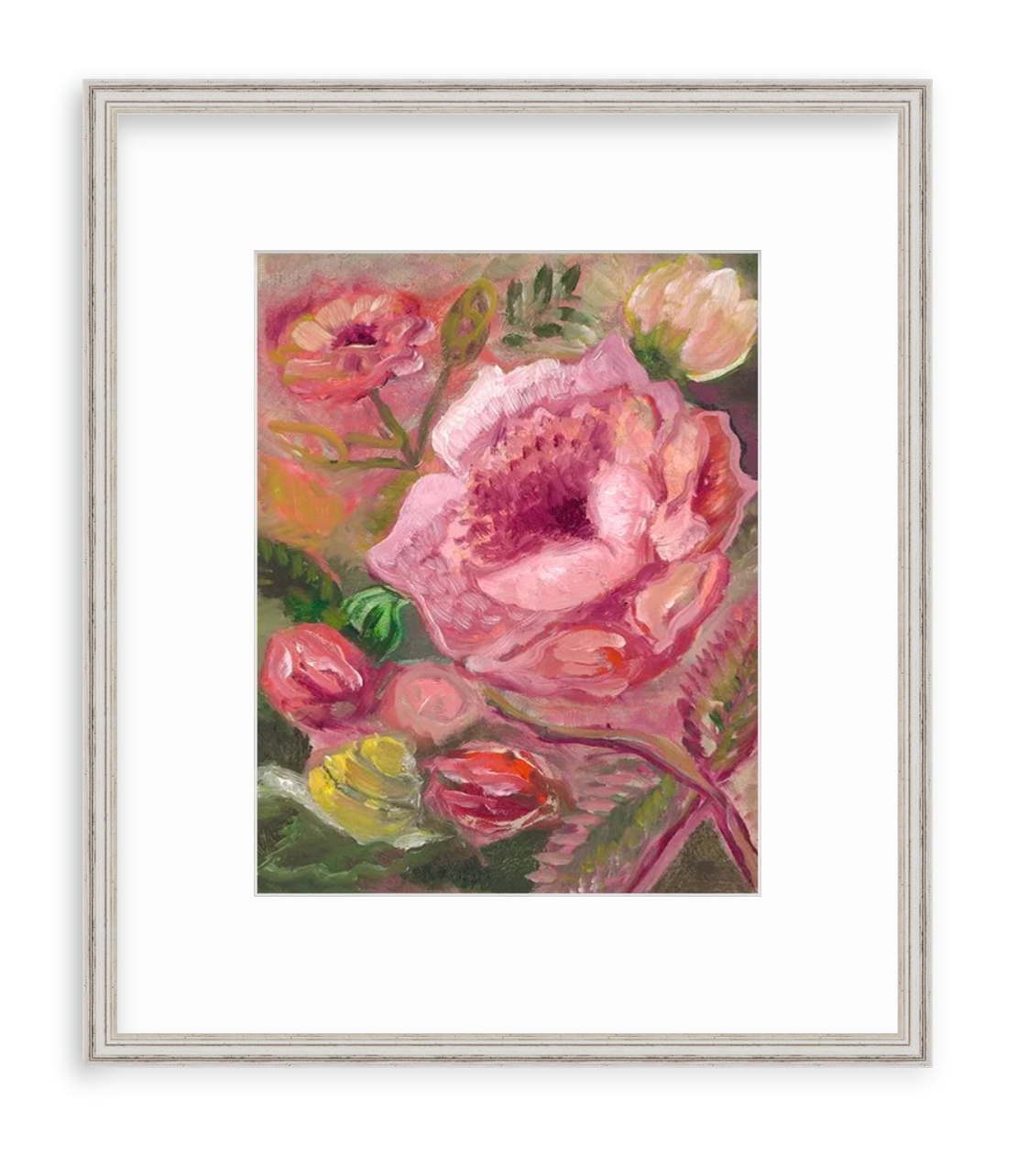 FRAMED PRINT "Rose and Snail" a Vertical Fine Art Giclee Reproduction
