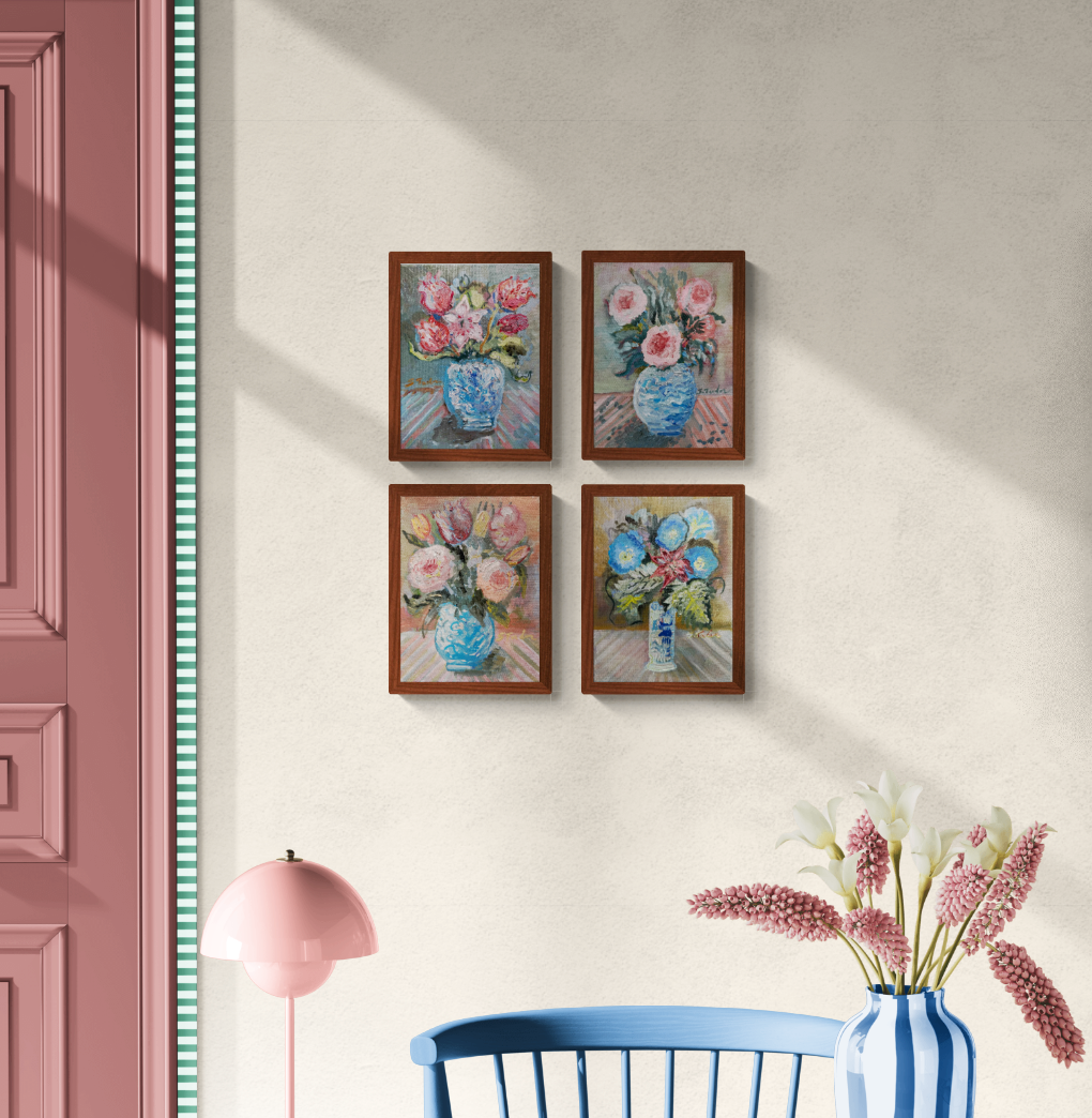 Reverie in Red, Pink and Blue