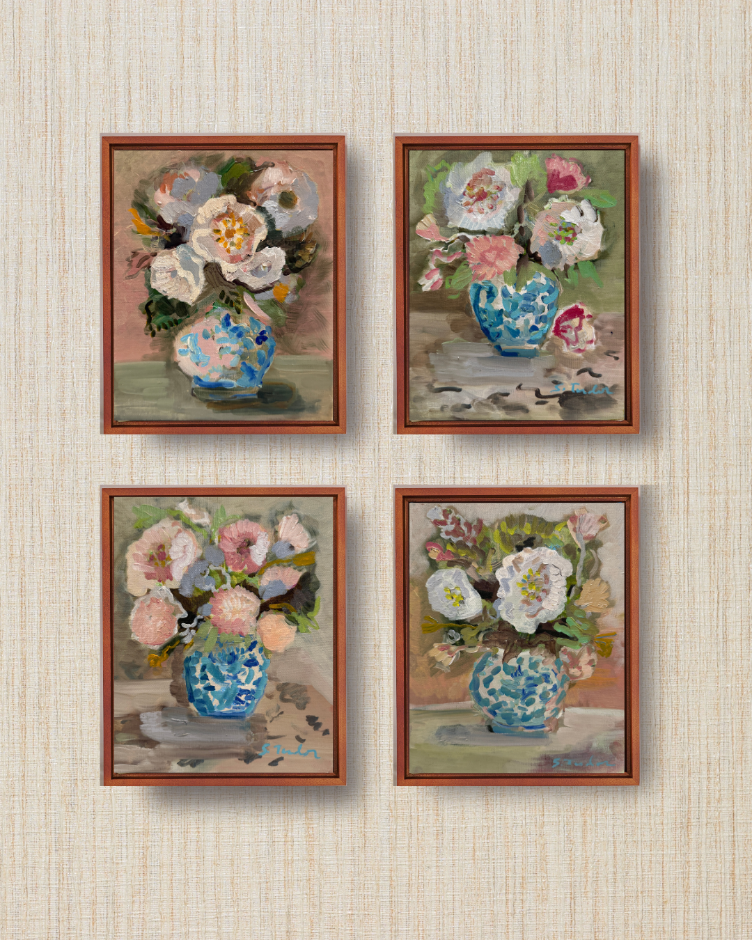 group of 4 paintings