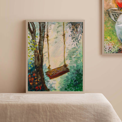 CANVAS PRINT "Her Swing" A Vertical Fine Art Giclee Reproduction
