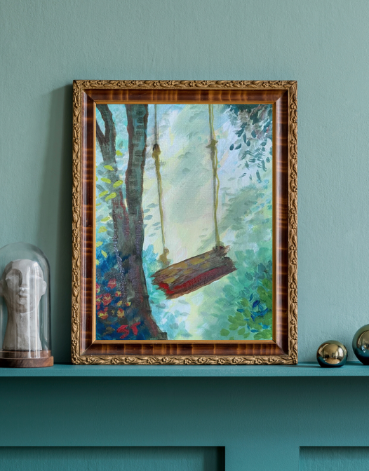CANVAS PRINT "Her Swing" A Vertical Fine Art Giclee Reproduction