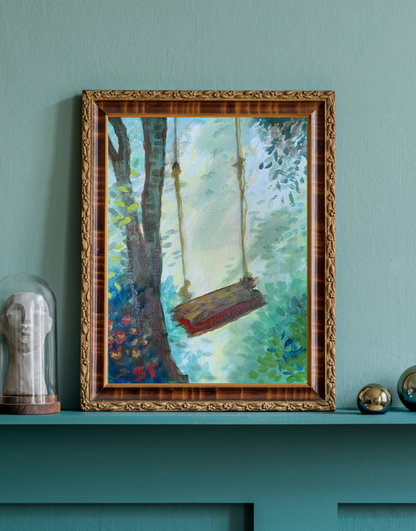 CANVAS PRINT "Her Swing" A Vertical Fine Art Giclee Reproduction
