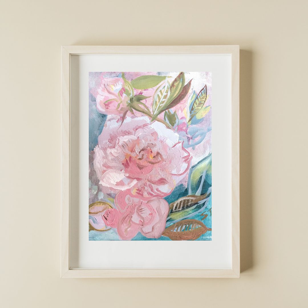 PRINT "Spring Peonies" A Vertical Fine Art Giclee Reproduction
