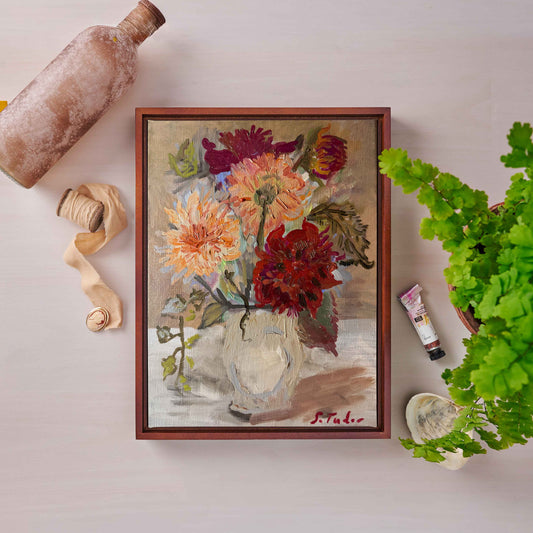 dahlias and ivy and oakleaf hydrangeas