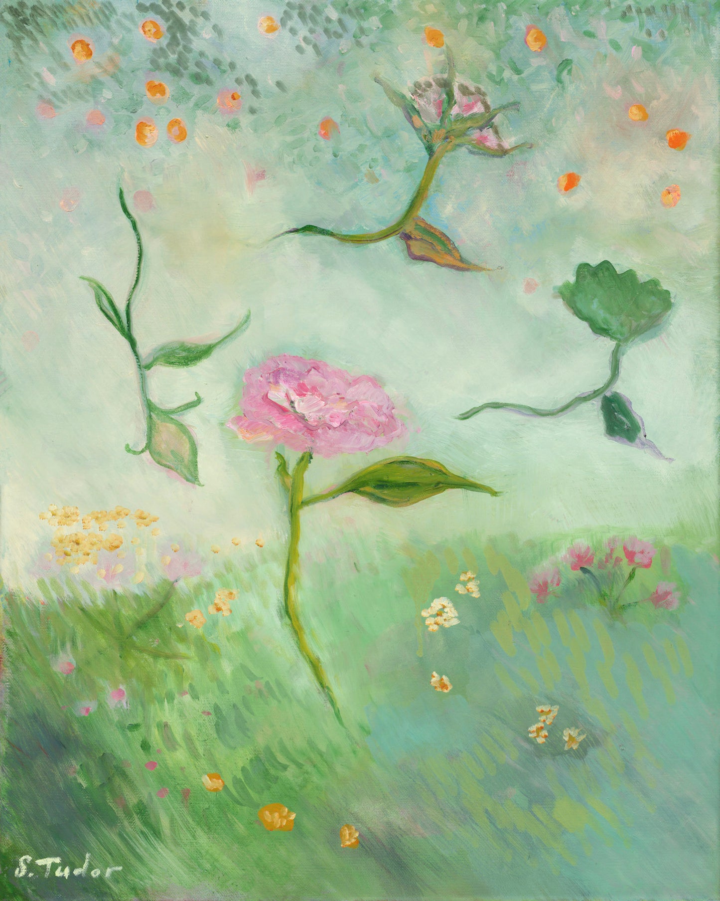 CANVAS PRINT "Floating Roses 1" A Vertical Fine Art Giclée Reproduction