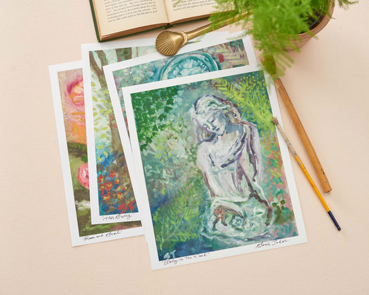 PRINT BUNDLE "The Secret Garden" Set of 4 Vertical Fine Art Giclee Reproductions