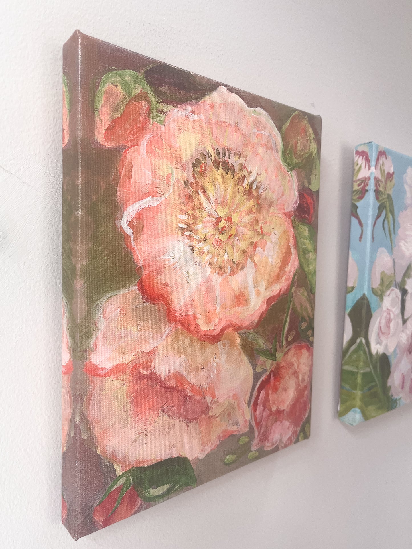 CANVAS PRINT "Soleil d'embre Peony" A Vertical Fine Art Giclee Reproduction