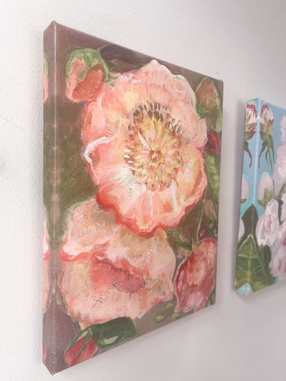 CANVAS PRINT "Soleil d'embre Peony" A Vertical Fine Art Giclee Reproduction