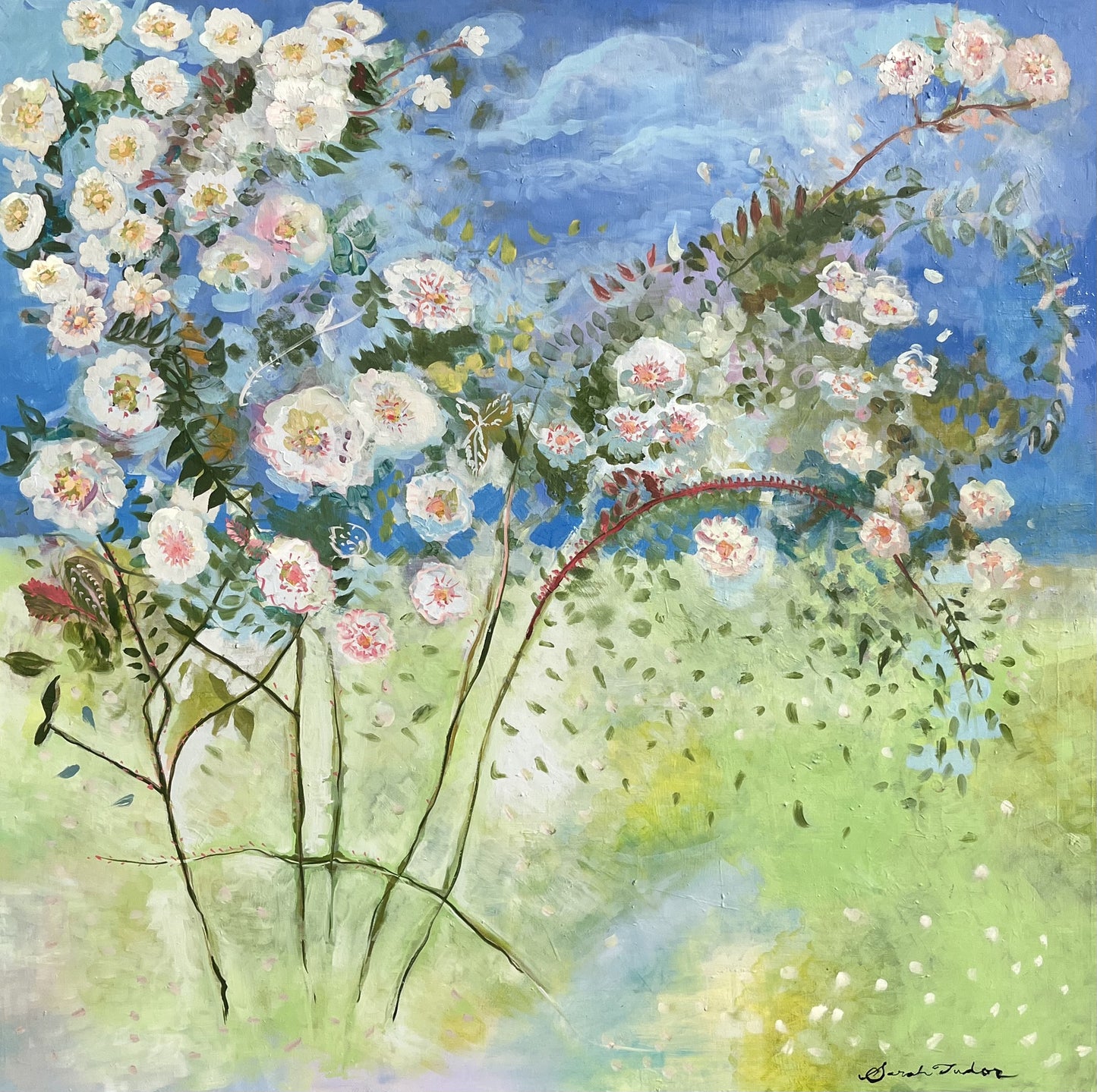 PAPER PRINT "Wild Roses" A Square Fine Art Giclee Reproduction
