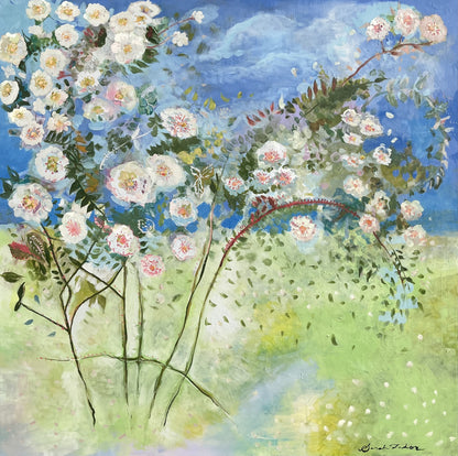 PAPER PRINT "Wild Roses" A Square Fine Art Giclee Reproduction