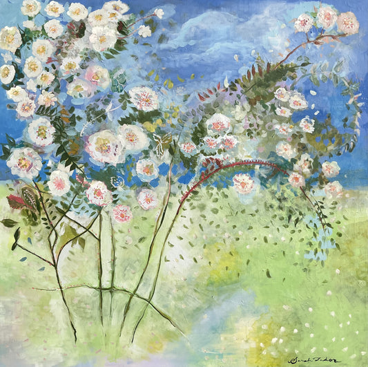 PAPER PRINT "Wild Roses" A Square Fine Art Giclee Reproduction