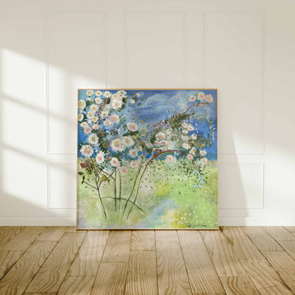 PAPER PRINT "Wild Roses" A Square Fine Art Giclee Reproduction
